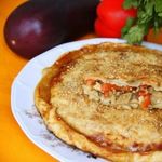 Пирог с карамелизированными баклажанами