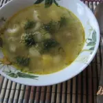 Макаронный суп с куриными сердечками