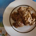 Куриная печень с горчицой и сметаной