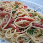 Спагетти с ветчиной и чоризо