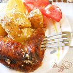 Запеченный картофель в сливках с домашней курицей