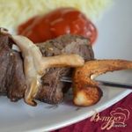 Шашлык с грибами шиитаке и зеленым луком