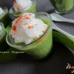 Холодный суп из цукини с ботвой редиса