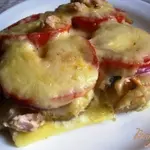 Запеканка с запеченной горбушей
