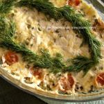 Кассероль с рисом, форелью и моцареллой