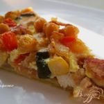 Пирог с куриным мясом и горохом нут
