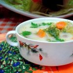 Летний лёгкий суп с сырками