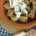 Картофельные клецки с белыми грибами