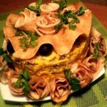 Закусочный блинно-печеночный торт