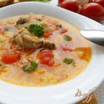 Суп куриный с маринованными помидорами