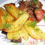 Запеченный кролик с картофелем
