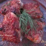Куриные бедрышки в горчично-персиковой глазури