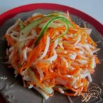 Морковный салат с куриной нарезкой