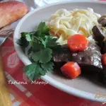 Говяжье сердце с морковью в яблочном сидре