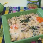 Рисовая запеканка с резанными шампиньонами