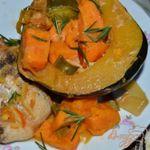 Куриные грудки в апельсиново-кленовом сиропе с овощами