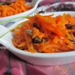 Морковный салат с черными грибами