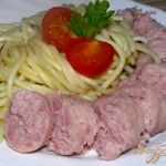 Запеченные купаты со спагетти
