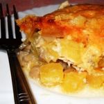 Куриная запеканка с шампиньонами и зимним кабачком