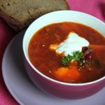 Борщ с квашеной капустой и черносливом