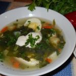 Картофельный суп со шпинатом