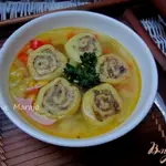 Овощной суп с кукурузными улитками..