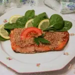 Маринованная сёмга в кунжуте