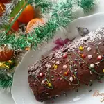 Сливочное новогоднее полено
