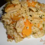 Ризотто с мясом, курагой, изюмом