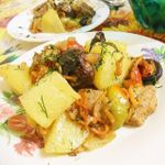 Рагу в горшочке с грибами шиитаке