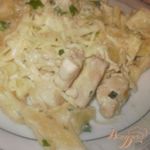 Феттуччине  в сливочном соусе с мясом