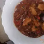 Мясо  тушеное с фасолью