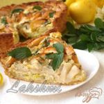 Яблочно-луковый пирог с голубым сыром