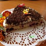 Пирог шоколадно-ягодный с орехами и меренгой