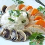 Куриная грудка с рисом и грибами  Рыцарский замок