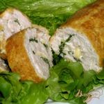 Рулет из индейки с сыром и зеленью