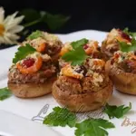 Фаршированные шампиньоны с креветками