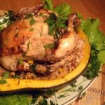 Курица, запеченная в тыкве
