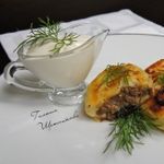 Картофельные зразы с грибами и говядиной