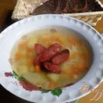 Картофельный суп с колбасками