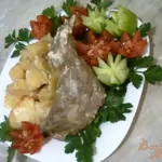 Кролик запеченый  с горчицей и сметаной.