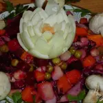 Винегрет со свеже-маринованными грибами