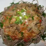 Гречневая лапша с грибами.