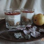 Творожный десерт с грушами и медом