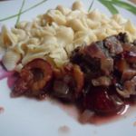 Куриная печень со сливами и мёдом