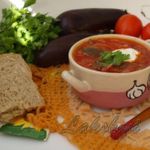 Постный борщ с баклажанами