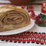 Рулет из блинов с заварным шоколадным кремом