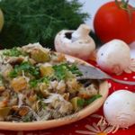 Орзотто с грибами, кабачками и курицей по-домашнему