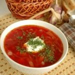 Борщ постный с фасолью