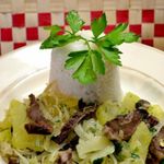Рагу из свиного сердца с овощами в зелёном стиле)